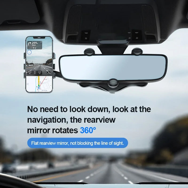 Multifunctional 360 Rotatable Car Rearview Mirror Phone Holder – joycuts